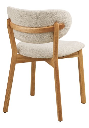 HOUSE NORDIC�Dunkirk spisebordsstol - beige stof og natur egetr�