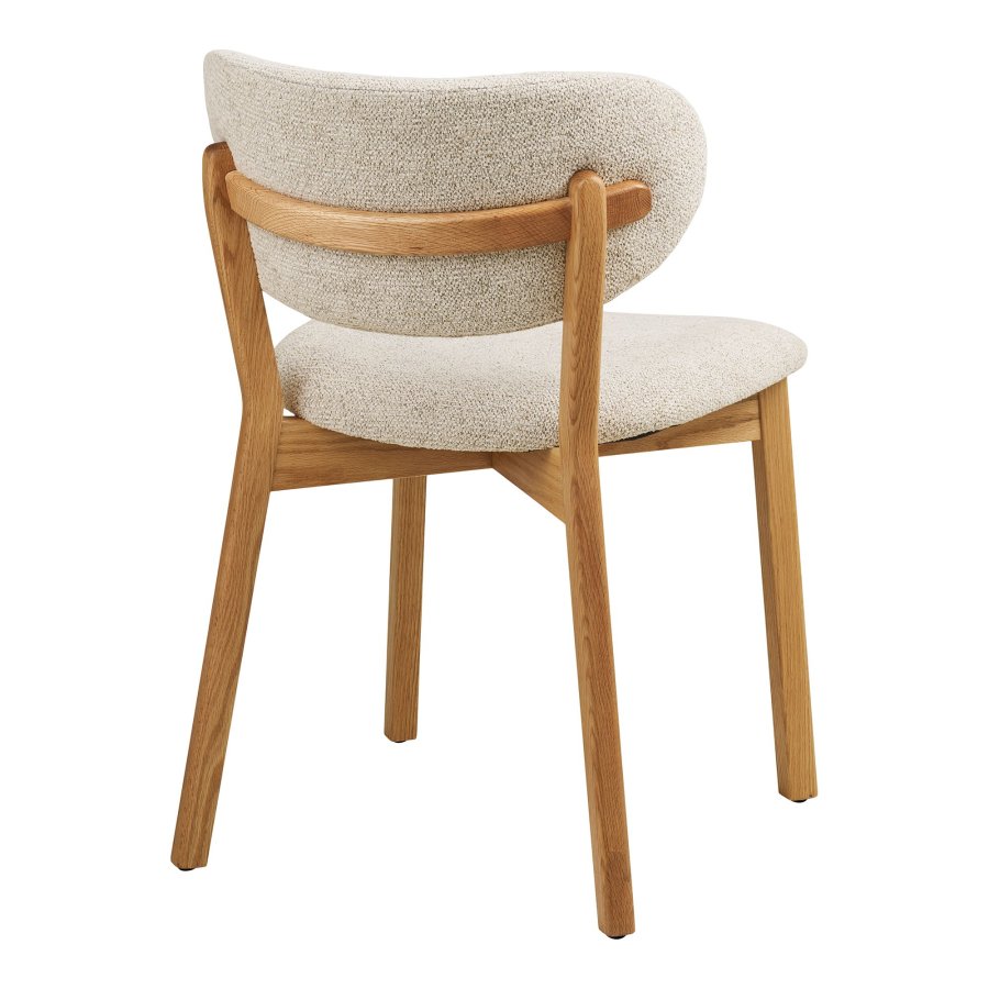 HOUSE NORDIC�Dunkirk spisebordsstol - beige stof og natur egetr�