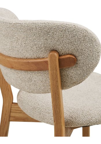 HOUSE NORDIC�Dunkirk spisebordsstol - beige stof og natur egetr�