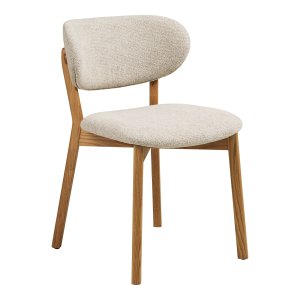 HOUSE NORDIC�Dunkirk spisebordsstol - beige stof og natur egetr�