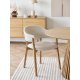 HOUSE NORDIC�Dunkirk spisebordsstol, m. arml�n - beige stof og natur egetr�