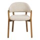 HOUSE NORDIC�Dunkirk spisebordsstol, m. arml�n - beige stof og natur egetr�