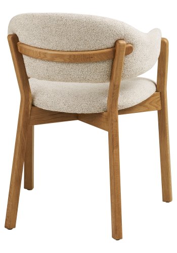 HOUSE NORDIC�Dunkirk spisebordsstol, m. arml�n - beige stof og natur egetr�