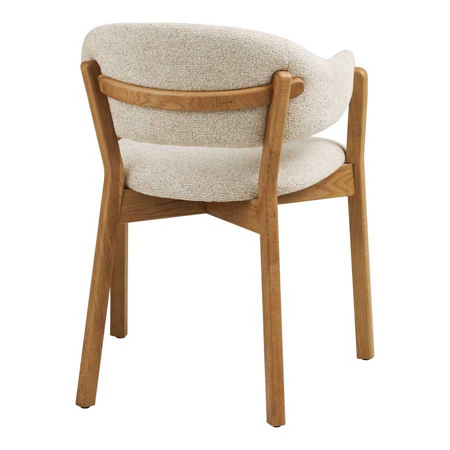HOUSE NORDIC�Dunkirk spisebordsstol, m. arml�n - beige stof og natur egetr�