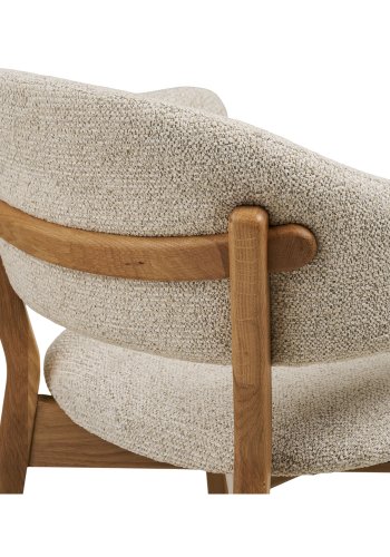 HOUSE NORDIC�Dunkirk spisebordsstol, m. arml�n - beige stof og natur egetr�