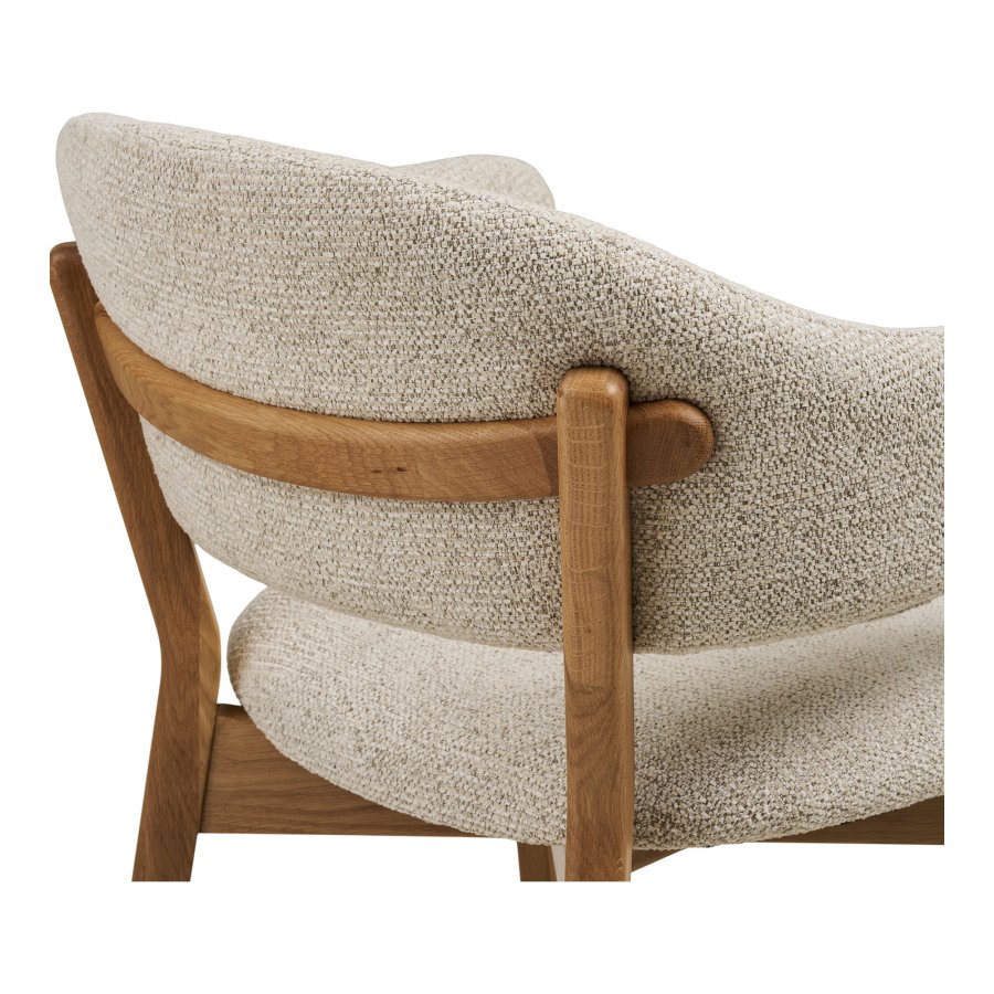 HOUSE NORDIC�Dunkirk spisebordsstol, m. arml�n - beige stof og natur egetr�