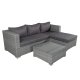 VENTURE DESIGN Rotterdam sjeselongsett for hagen - gr puter, glass og gr polyrattan