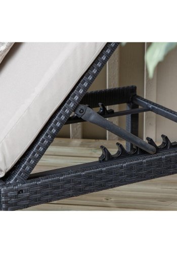 VENTURE DESIGN Bilbao fluktstol, med pute - gr polyester, svart polyrattan og aluminium