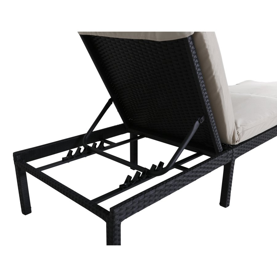 VENTURE DESIGN Bilbao fluktstol, med pute - gr polyester, svart polyrattan og aluminium