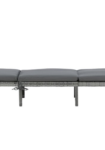 VENTURE DESIGN Bilbao Liegestuhl, mit Kissen &ndash; graues Polyester, graues Polyrattan und Aluminium