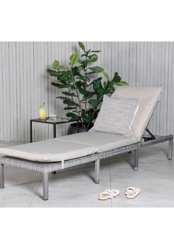 VENTURE DESIGN Bilbao fluktstol, med pute - gr polyester, gr polyrattan og aluminium