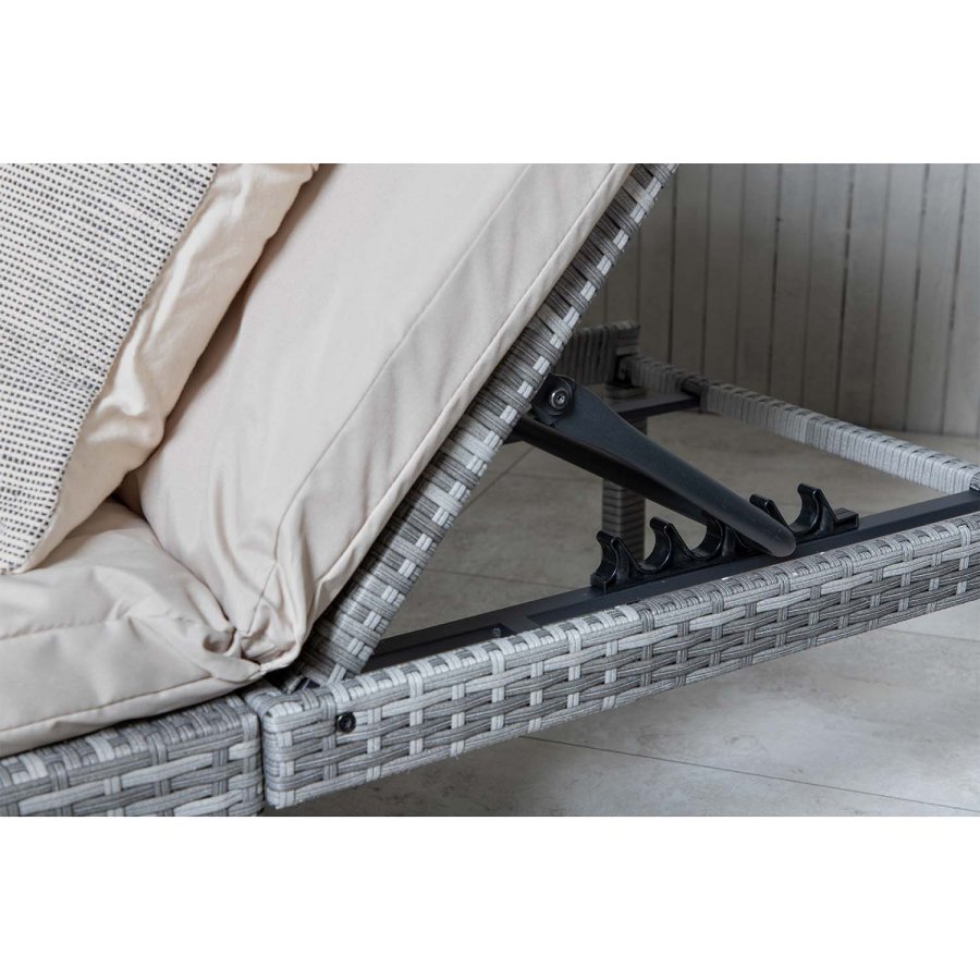 VENTURE DESIGN Bilbao fluktstol, med pute - gr polyester, gr polyrattan og aluminium