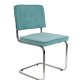 ZUIVER Ridge Rib spisestuestol - bl flyels polyester og slv krom