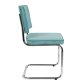ZUIVER Ridge Rib spisestuestol - bl flyels polyester og slv krom