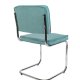 ZUIVER Ridge Rib spisestuestol - bl flyels polyester og slv krom