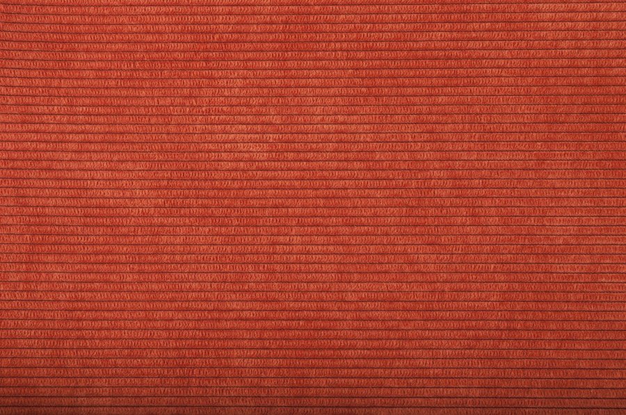 ZUIVER Ridge Rib lenestol, med armlener - oransje flyels polyester og slv krom