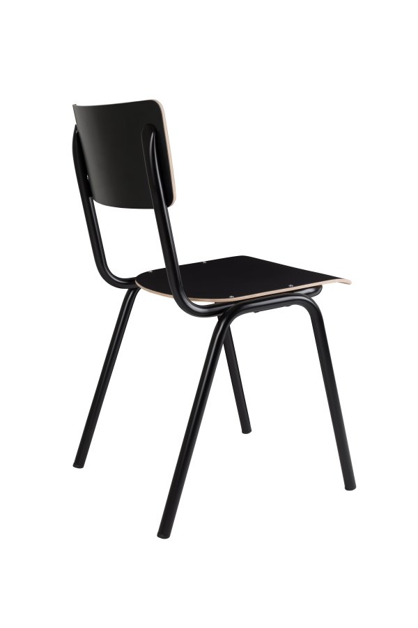 ZUIVER Back To School spisebordsstol, stablebar - sort HPL og sort stl