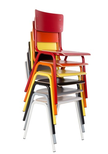 ZUIVER Back To School spisebordsstol, stablebar - sort HPL og sort stl