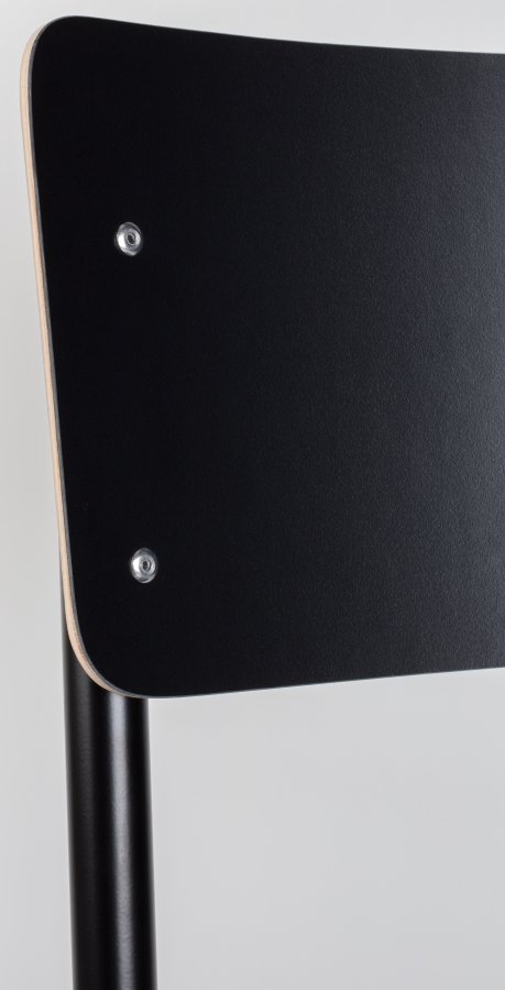 ZUIVER Back To School spisebordsstol, stablebar - sort HPL og sort stl