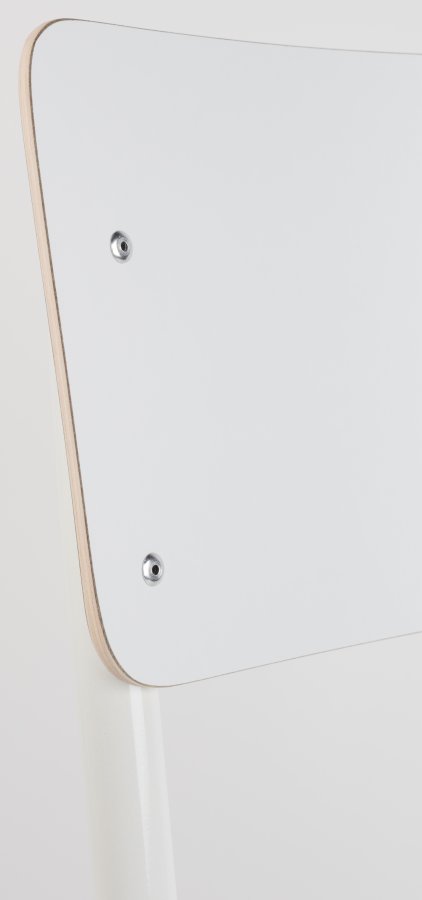 ZUIVER Back To School spisebordstol, stablebar - hvit HPL og hvitt stl