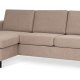 Pannesett 1 3D sofa med sjeselong - antilope beige polyesterstoff og sort tre