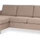 Pannesett 1 3D sofa med sjeselong - antilope beige polyesterstoff og brstet aluminium