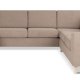 Pannesett 6 U 2C3D sofa med sjeselong - antilope beige polyesterstoff og naturlig tre