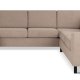 Pannesett 6 U 2C3D sofa med sjeselong - antilope beige polyesterstoff og svart tre