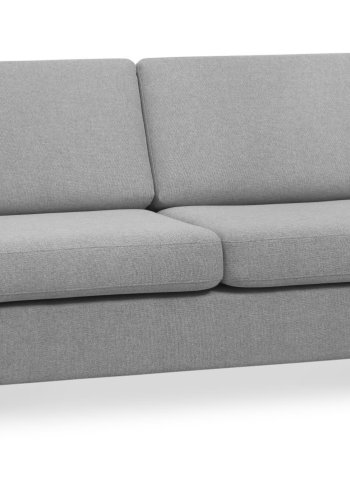 Pan 2,5-Sitzer-Sofa – grauer Polyesterstoff und schwarzes Holz