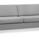 Pan 2,5-Sitzer-Sofa – grauer Polyesterstoff und schwarzes Holz