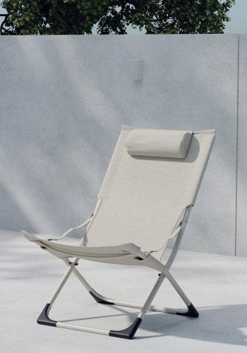 VENTURE HOME Seville sammenleggbar lenestol - beige ramme/beige pute