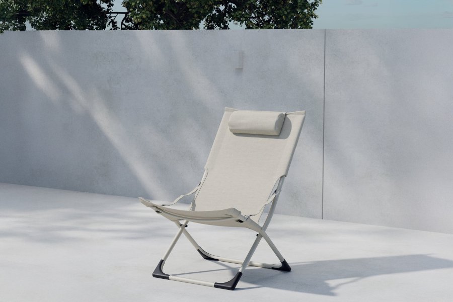 VENTURE HOME Seville sammenleggbar lenestol - beige ramme/beige pute