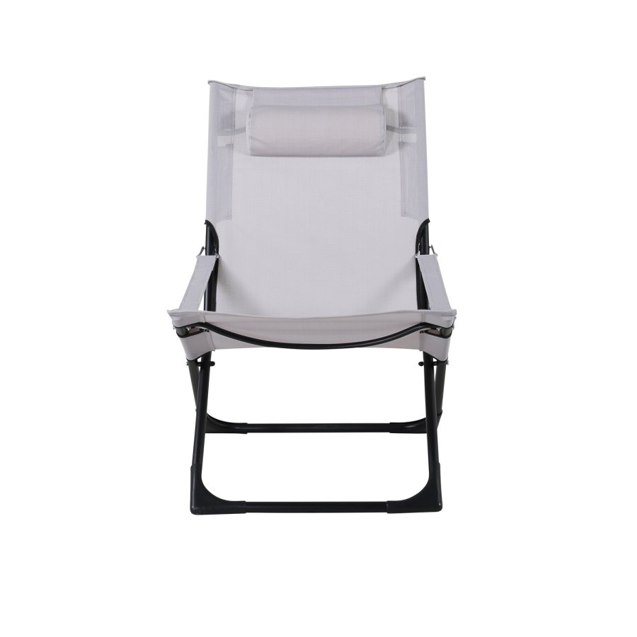 VENTURE DESIGN Sevilla fluktstol, sammenleggbar, med pute - gr PVC polyester og svart aluminium