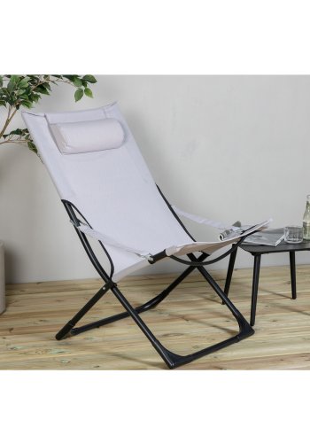 VENTURE DESIGN Sevilla fluktstol, sammenleggbar, med pute - gr PVC polyester og svart aluminium