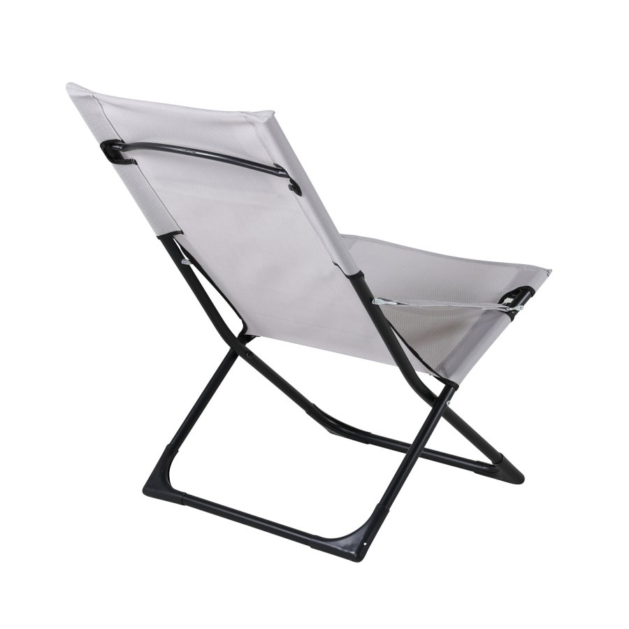 VENTURE DESIGN Sevilla fluktstol, sammenleggbar, med pute - gr PVC polyester og svart aluminium