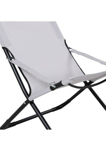 VENTURE DESIGN Sevilla fluktstol, sammenleggbar, med pute - gr PVC polyester og svart aluminium