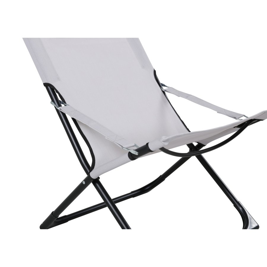 VENTURE DESIGN Sevilla fluktstol, sammenleggbar, med pute - gr PVC polyester og svart aluminium