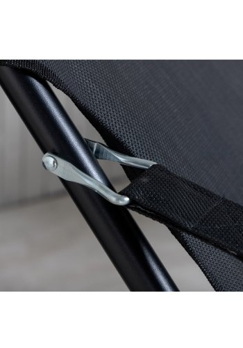 VENTURE DESIGN Sevilla solseng, sammenleggbar, med pute - svart PVC polyester og aluminium