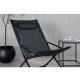 VENTURE DESIGN Sevilla solseng, sammenleggbar, med pute - svart PVC polyester og aluminium