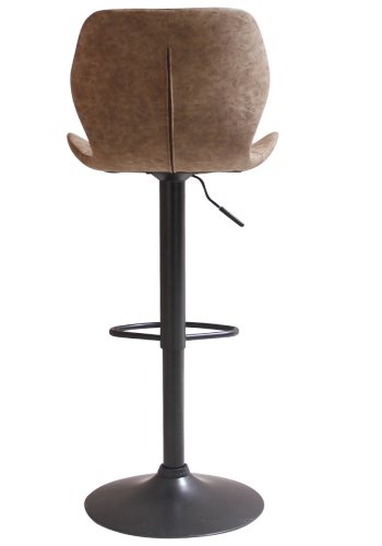 HOUSE OF SANDER Bola barstol, med ryggsttte og fotsttte - brunt kunstskinn og sort ramme