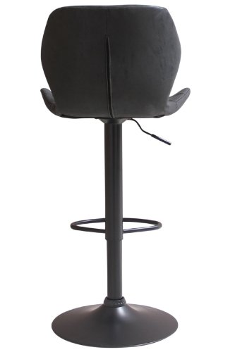 HOUSE OF SANDER Bola barstol, med ryggsttte og fotsttte - svart kunstskinn og sort ramme