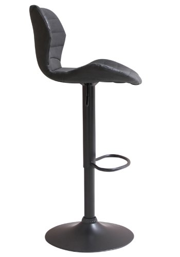 HOUSE OF SANDER Bola barstol, med ryggsttte og fotsttte - svart kunstskinn og sort ramme