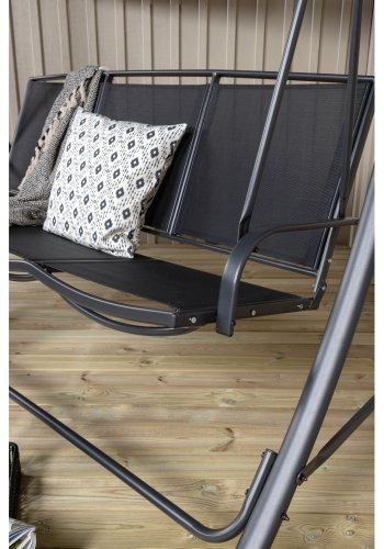 VENTURE DESIGN Madrass 3 personers hengekye - svart tekstilene, PVC, polyester og aluminium