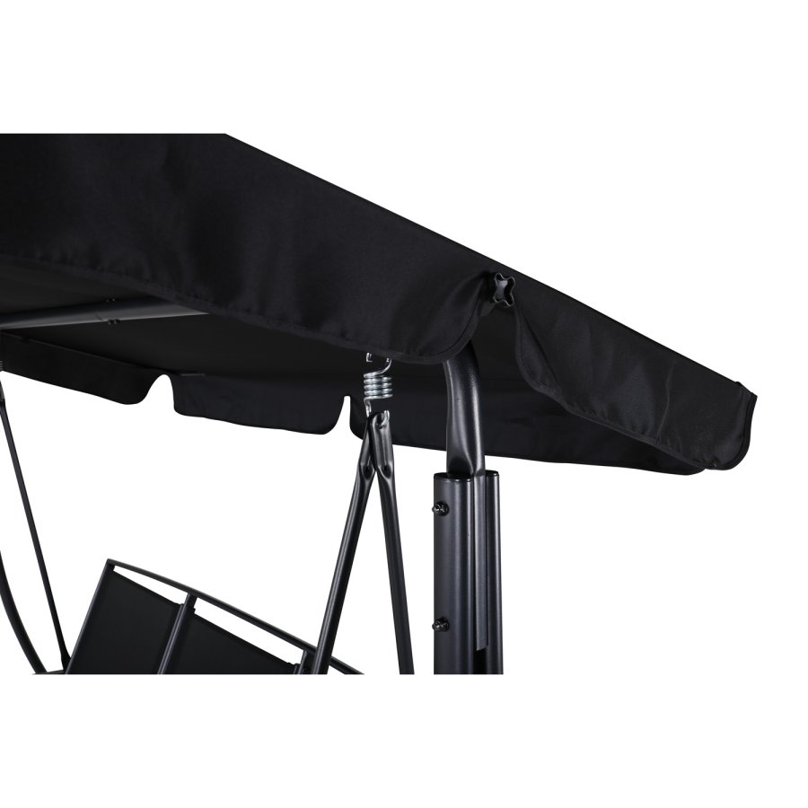 VENTURE DESIGN Madrass 3 personers hengekye - svart tekstilene, PVC, polyester og aluminium