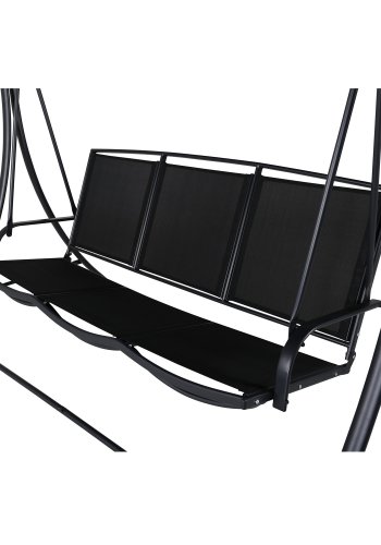 VENTURE DESIGN Madrass 3 personers hengekye - svart tekstilene, PVC, polyester og aluminium