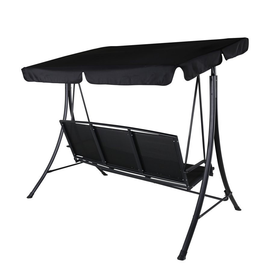 VENTURE DESIGN Madrass 3 personers hengekye - svart tekstilene, PVC, polyester og aluminium