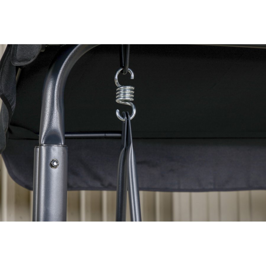 VENTURE DESIGN Madrass 3 personers hengekye - svart tekstilene, PVC, polyester og aluminium