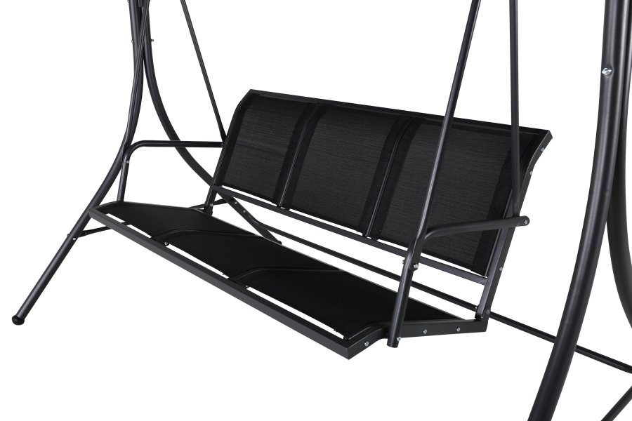 VENTURE DESIGN Montreal 3-personers hengek�ye - svart tekstil, PVC, polyester og aluminium