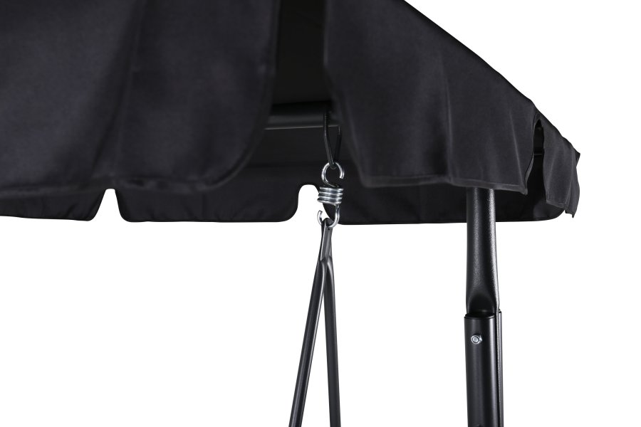 VENTURE DESIGN Montreal 3-personers hengek�ye - svart tekstil, PVC, polyester og aluminium