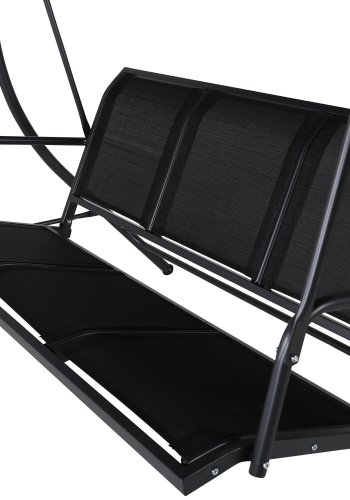 VENTURE DESIGN Montreal 3-personers hengek�ye - svart tekstil, PVC, polyester og aluminium